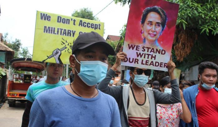 Proteste a Pasqua in Myanmar