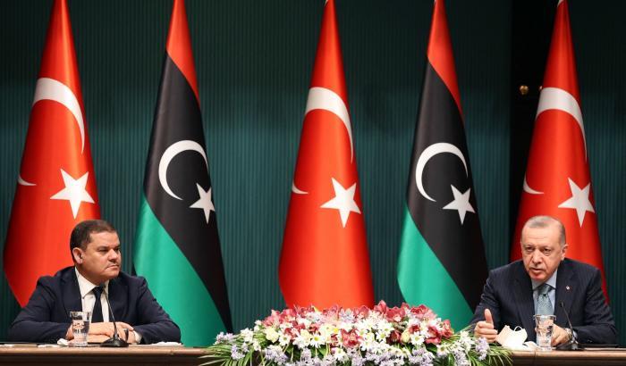 Abdel Hamid Dbeibah e Recep Tayyip Erdogan