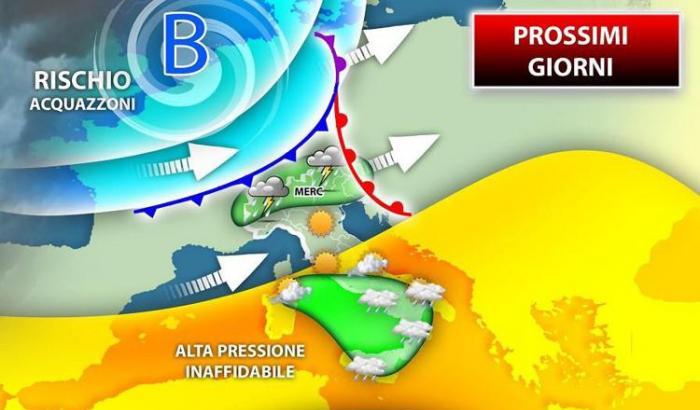 Torna il maltempo: rischio temporali e piogge in Italia. Ecco dove