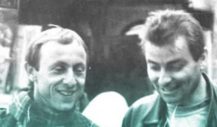 Luigi Bergamin con Cesare Battisti