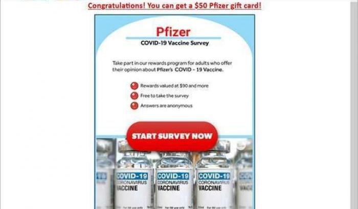 Attenti al finto sondaggio Pfizer che ruba dati e soldi ai clienti: come difendersi dalla truffa