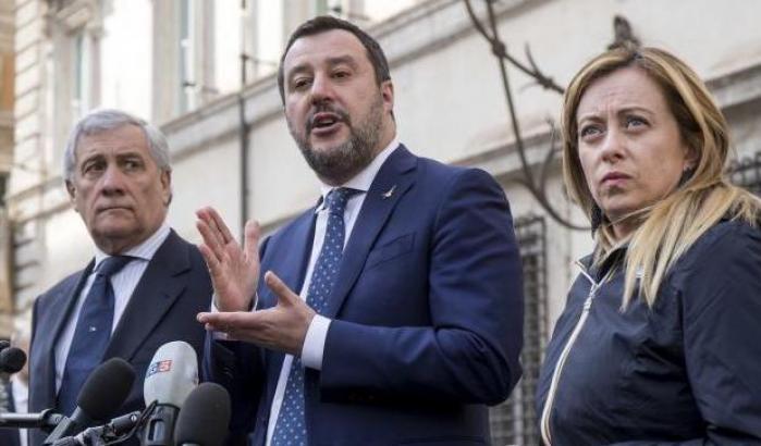 Tajani, Salvini e Meloni