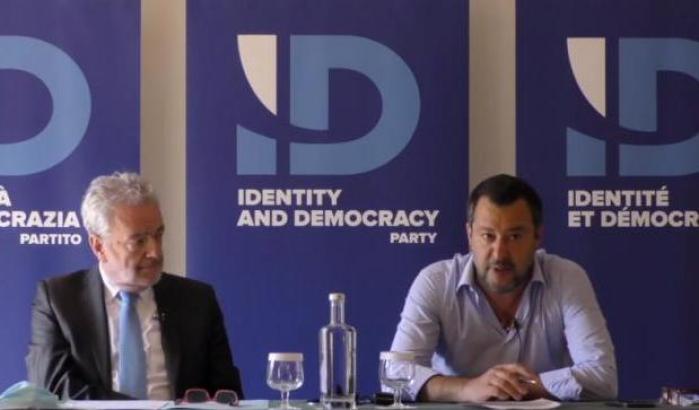 Matteo Salvini, in occasione della videoconferenza di Id 'A project for another Europe', a Cascais in Portogallo