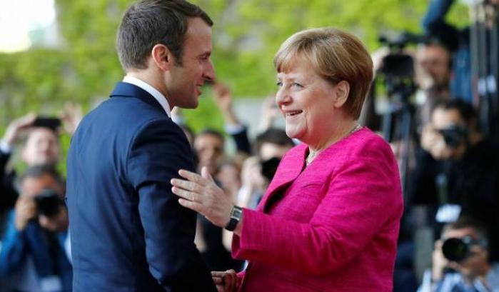 Emmanuel Macron e Angela Merkel