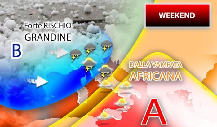 Un weekend a due facce: sabato caldo africano e domenica forti temporali