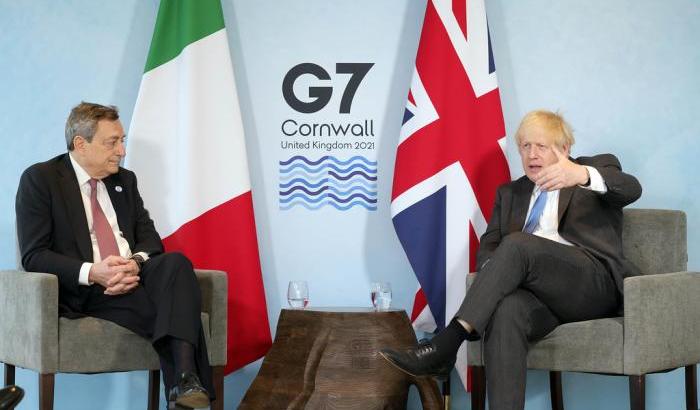 Mario Draghi e Boris Johnson, G7