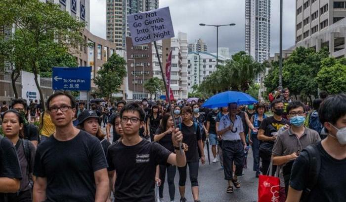 Una manifestazione a Hong Kong