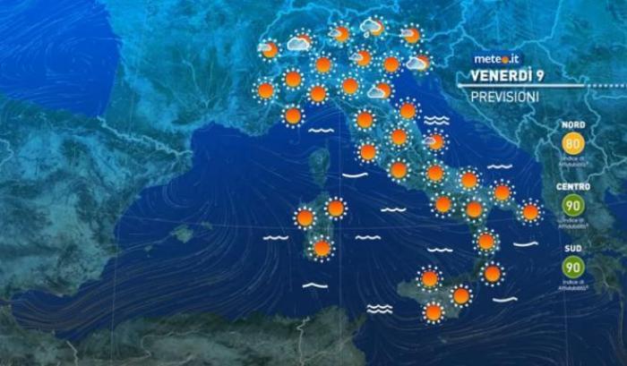 Il grande caldo è al capolinea: abbassamento delle temperature da venerdì 9 luglio