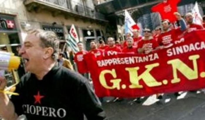 Manifestazione dei 422 dipendenti della Gkn, di Campi Bisenzio, licenziati con una mail