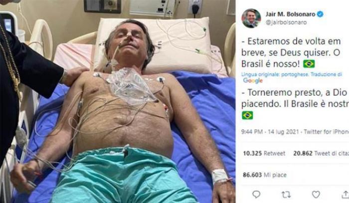 Bolsonaro nell'ospedale di Brasilia: ricoverato per un occlusione intestinale