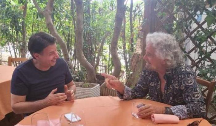 Incontro tra Beppe Grillo e Giuseppe Conte a Marina di Bibbona