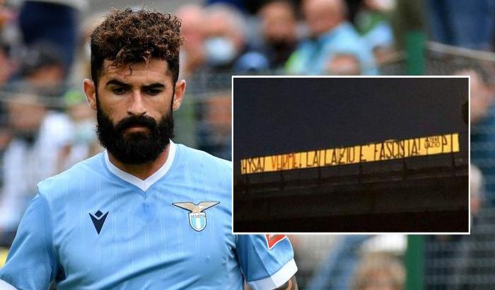 Striscione fascista contro Elseid Hysaj