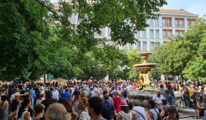 Manifestazione contro il green pass a Milano