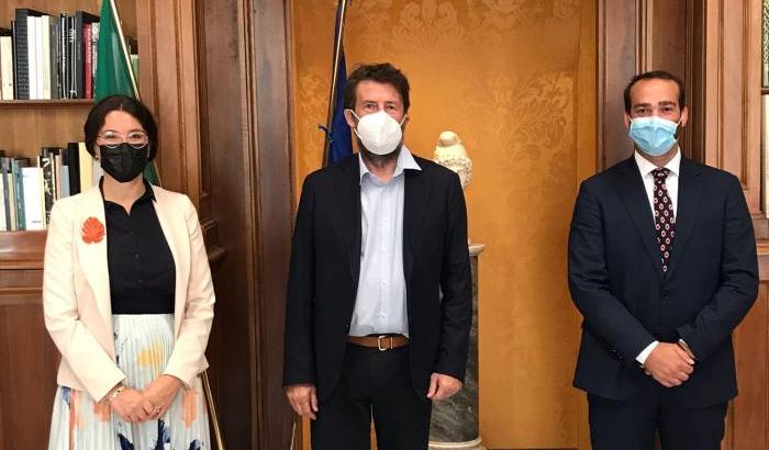 Il Ministro Franceschini con Elena Militello e Mario Mirabile
