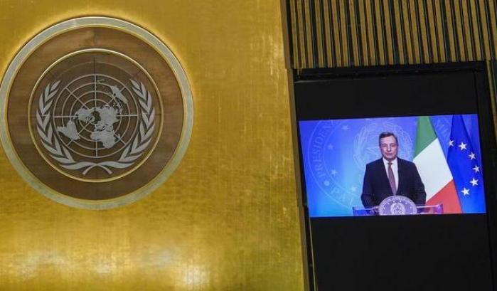 Video-messaggio di Draghi all'Assemblea generale dell'Onu