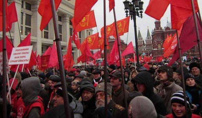 Manifestazione del partito comunista in Russia