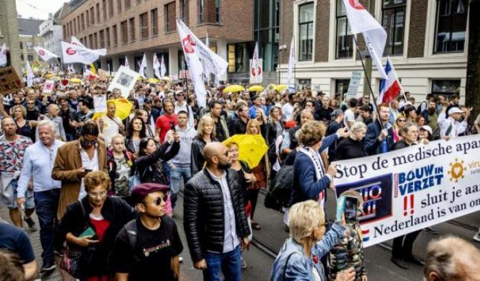 Proteste contro il Green pass in Olanda