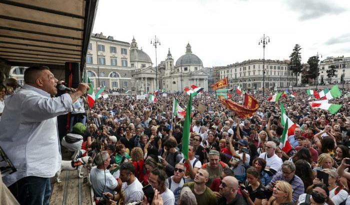 No-vax in Piazza del Popolo