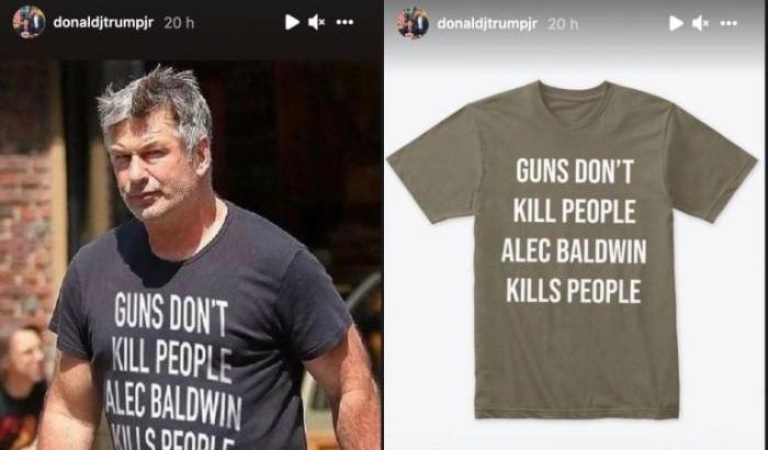 Trump jr si vendica di Alec Baldwin per l'imitazione del padre: "Lui uccide, non le pistole"