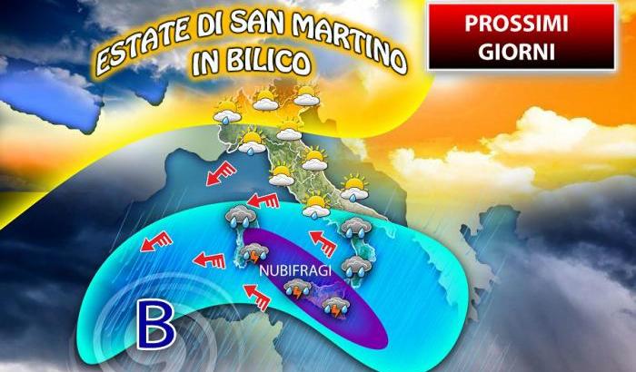 In arrivo il ciclone Mediterraneo: cancellerà l'estate di San Martino