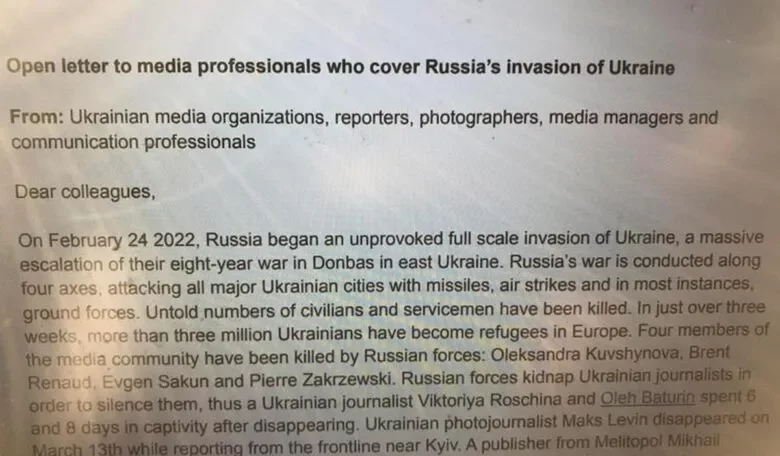 Ucraina, lettera ai media internazionali: "No alle parole che non descrivono la verità" Ucraina, lettera ai media internazionali: "No alle parole che non descrivono la verità"