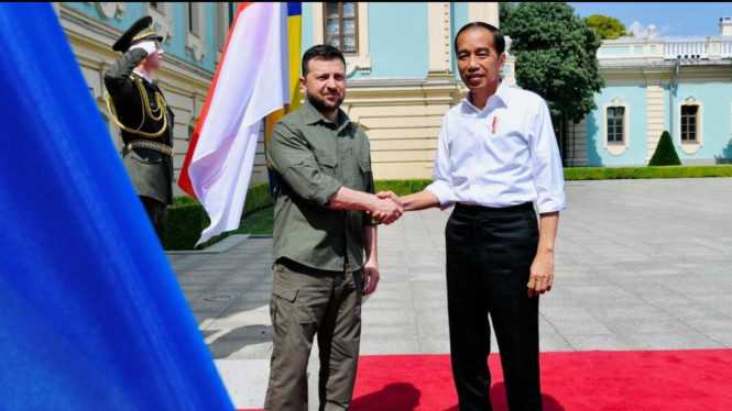 Ucraina, il presidente dell'Indonesia in visita a Irpin: "Fermare la guerra al più presto"