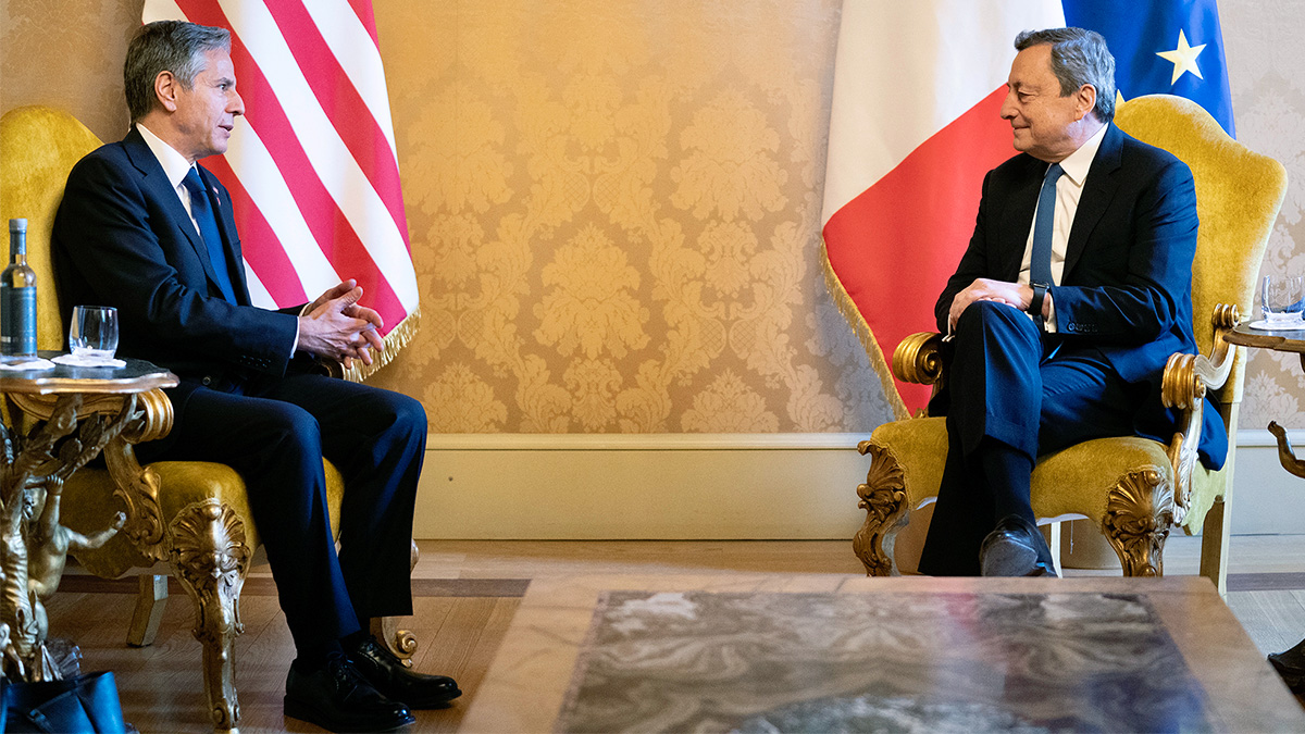 blinken-draghi Ucraina, Blinken telefona a Draghi: "Grazie per il supporto, la sua è una guida esemplare"