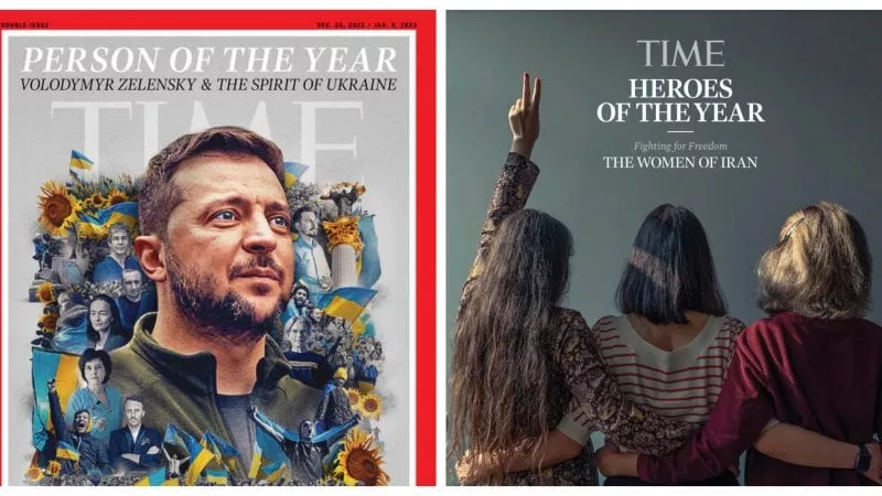 Il Time incorona il presidente ucraino e le donne iraniane: mai così semplice scegliere