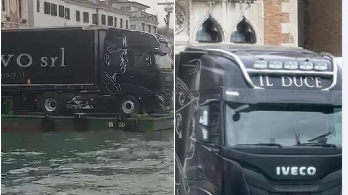 L'effigie di Mussolini sul Canal Grande, &egrave; polemica a Venezia: ecco cosa &egrave; accaduto