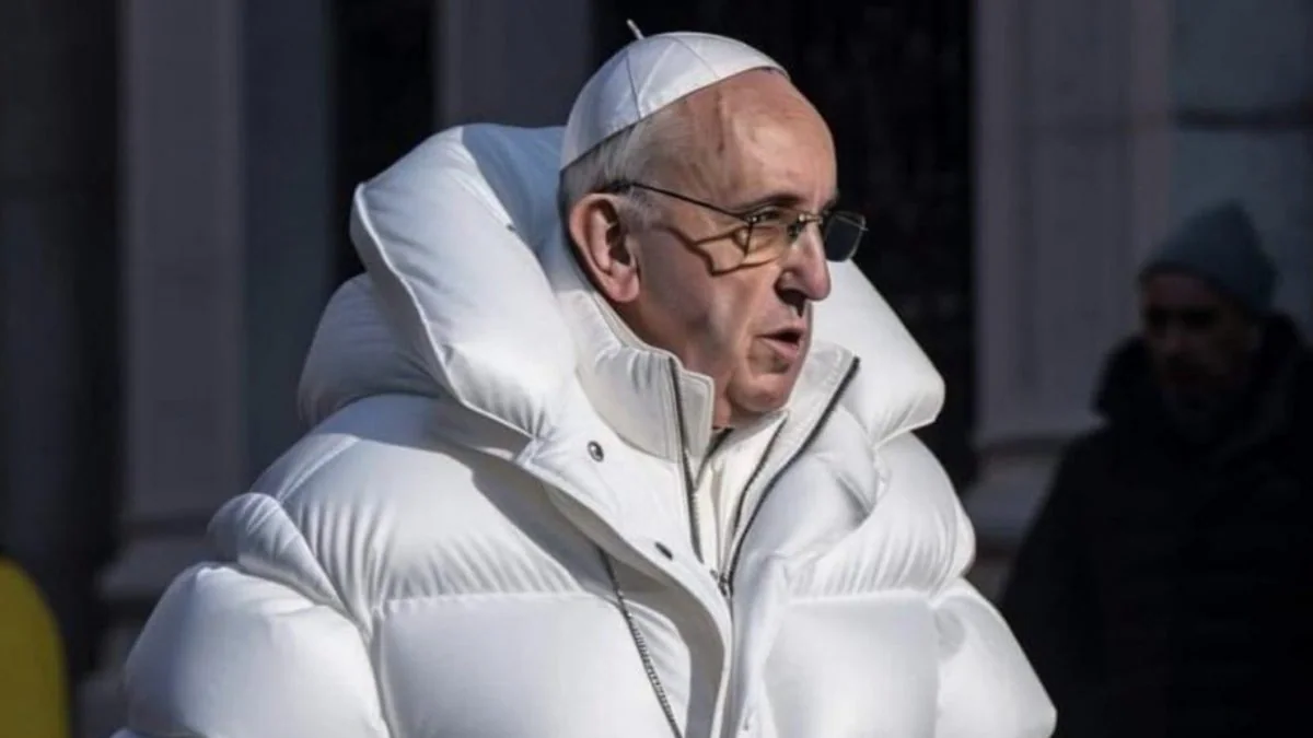La foto del piumino di Papa Francesco è un fake dell'Intelligenza Artificiale