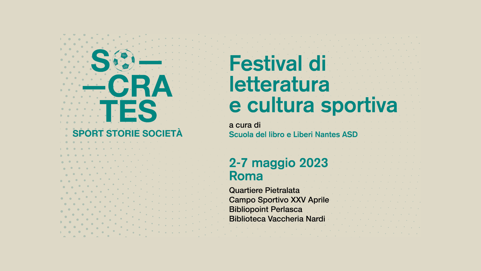 "Sócrates, Sport Storie Società": dal 2 al 7 maggio il festival della letteratura sportiva