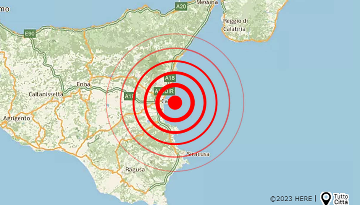 Terremoto a Catania, scossa di magnitudo 4.4 nitidamente avvertita: ecco la situazione