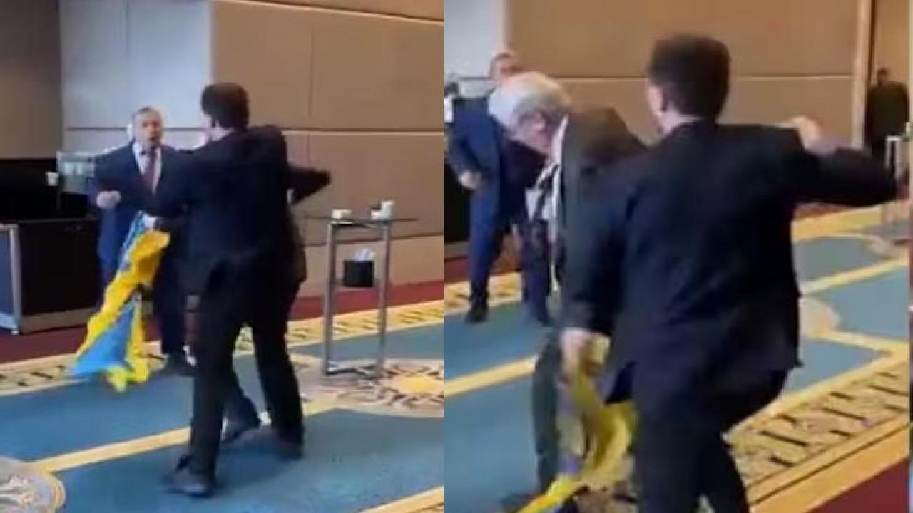 Ankara: il delegato di Kiev picchia il russo che aveva strappato la bandiera ucraina