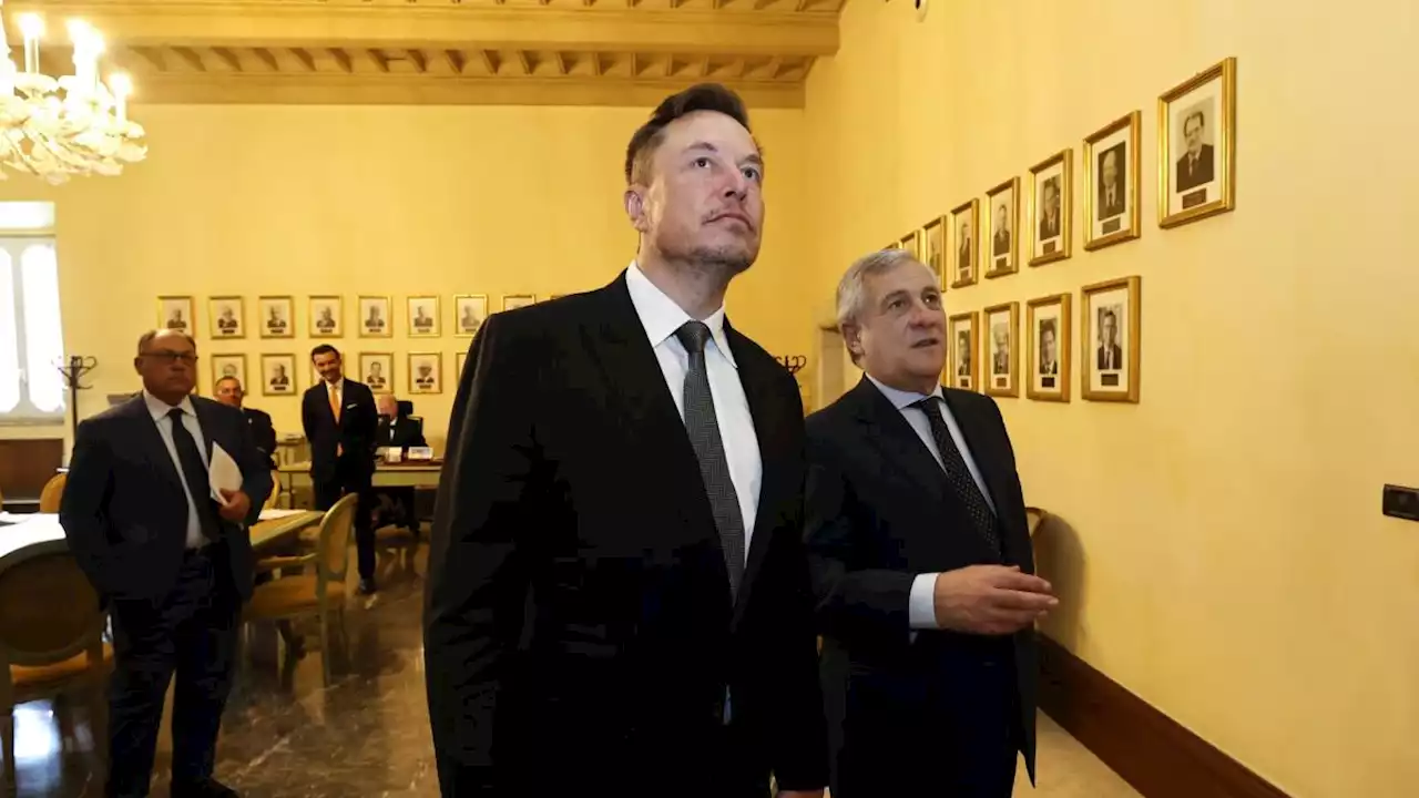 Elon Musk a Palazzo Chigi, incontro di un'ora con Tajani e Giorgia Meloni