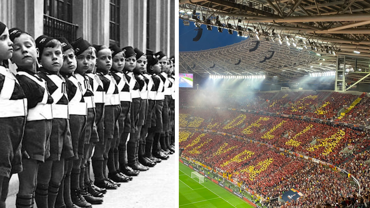 "Figli della Lvpa", il motto fascista dei tifosi della Roma a Budapest in mondovisione