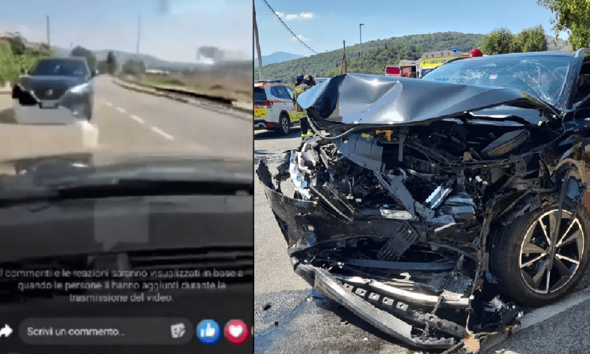 In diretta Facebook mentre guida provoca un grave incidente stradale ad Alatri
