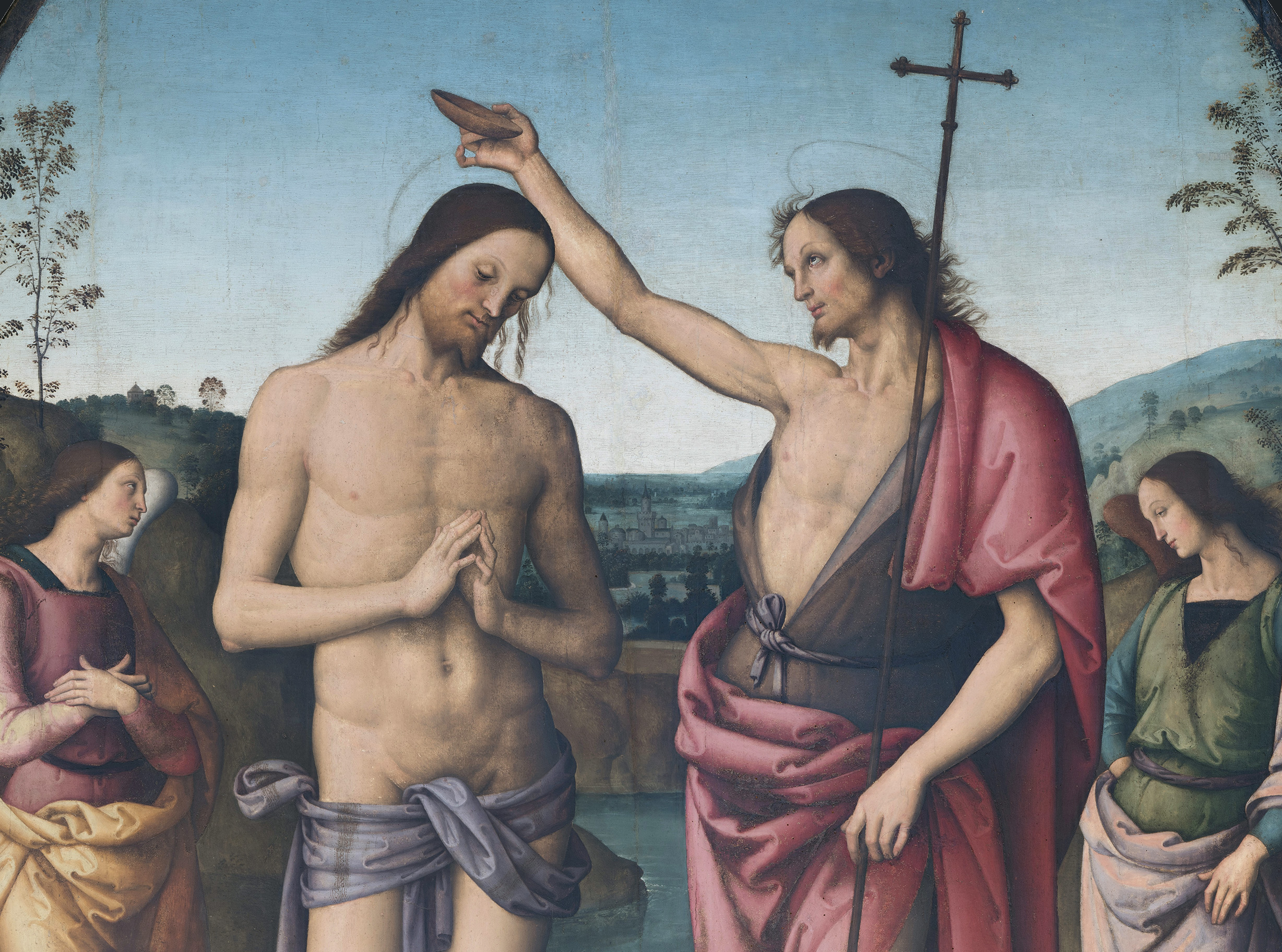 Il battesimo di Cristo del Perugino in esposizione presso il Palazzo Marino