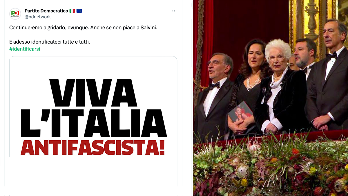 Urlo antifascista alla Scala, la campagna social del Pd: "Ora identificateci tutti"