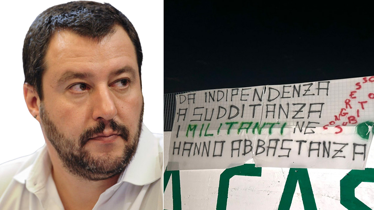 Esplode la fronda contro Salvini, sul muro di Pontida spunta una scritta: "I militanti ne hanno abbastanza"