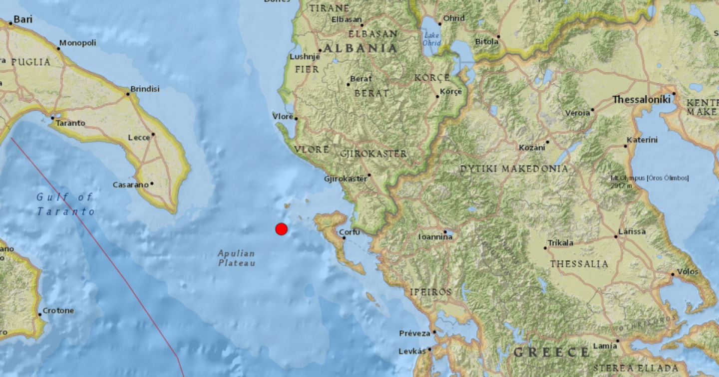Terremoto tra Puglia e Grecia di magnitudo 4.6: la scossa è avvenuta nei pressi dell'Isola di Corfù