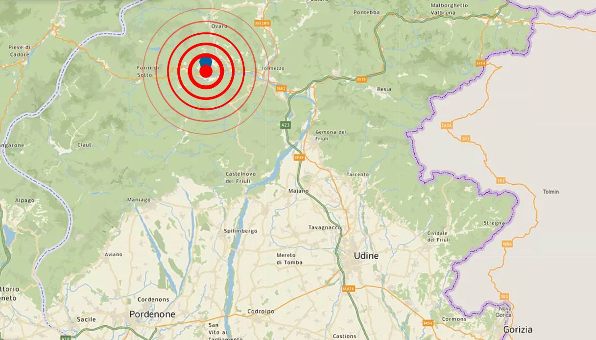 Terremoto in Friuli Venezia Giulia di magnitudo 4.1: la terra ha tremato anche a Pordenone, Udine e Trieste