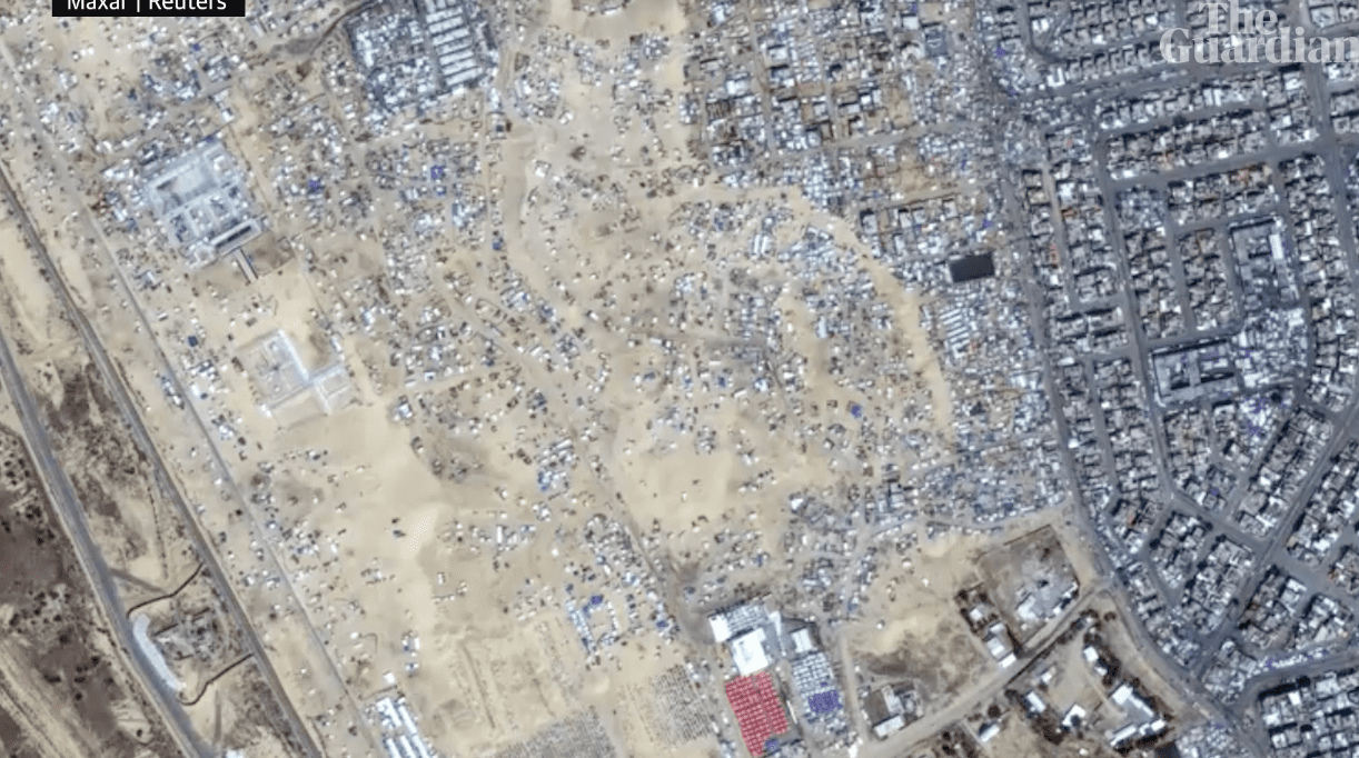 Screenshot 2024-05-16 alle 11.12.39 Rafah, al-Mawasi, Khan Younis: i satelliti mostrano il nuovo dramma di 600 mila nuovi sfollati di Gaza