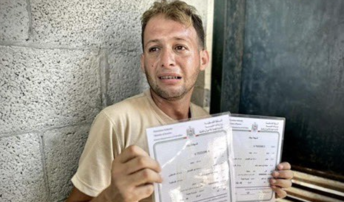 Screenshot 2024-08-15 alle 12.40.45 Gaza: una bomba israeliana uccide mamma e gemellini appena nati mentre il papà era andato a registrarli