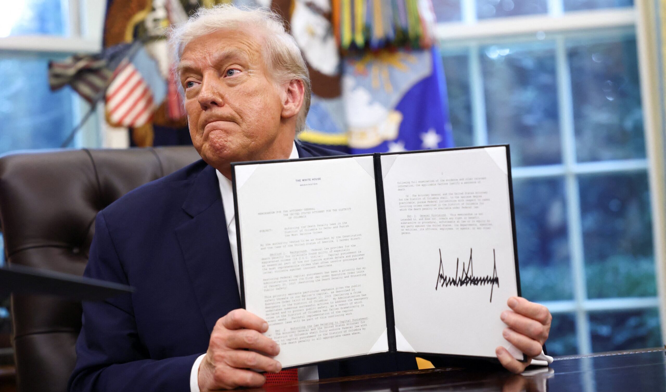 Trump pretende il Nobel per la pace e reintroduce la pena di morte a Washington D.C.