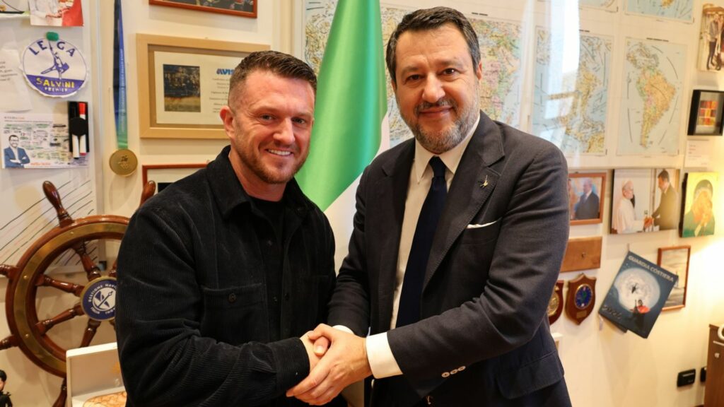 Salvini riceve il nazista Tommy Robinson, condannato per droga, frodi e stalking
