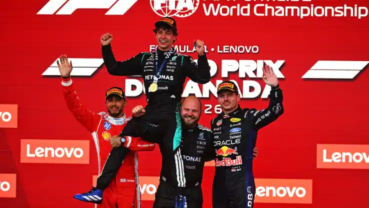 podio 2026 GP del Canada, Antonelli trionfa nel caos, Hamilton secondo in Ferrari
