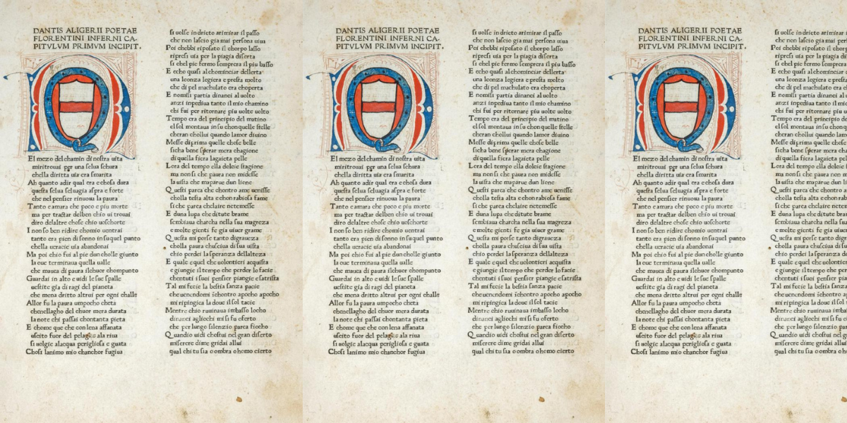 asta All’asta una delle più rare edizioni della Commedia di Dante Alighieri