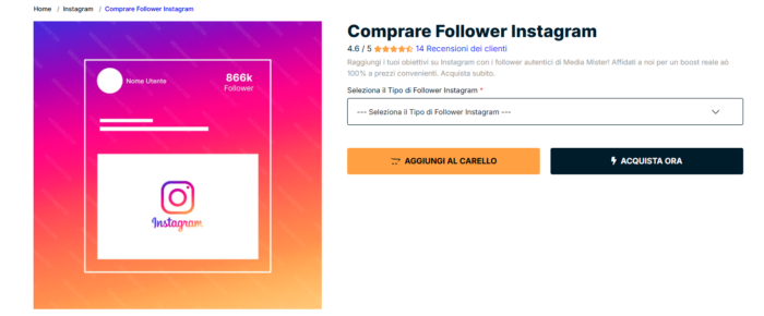 media mister comprar follower instagram page